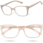 LADY PLUS damskie okulary korekcyjne beżowe kocie oczy MORAMO