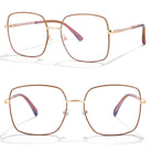LARGE LUXE damskie brązowe okulary blue light MORAMO