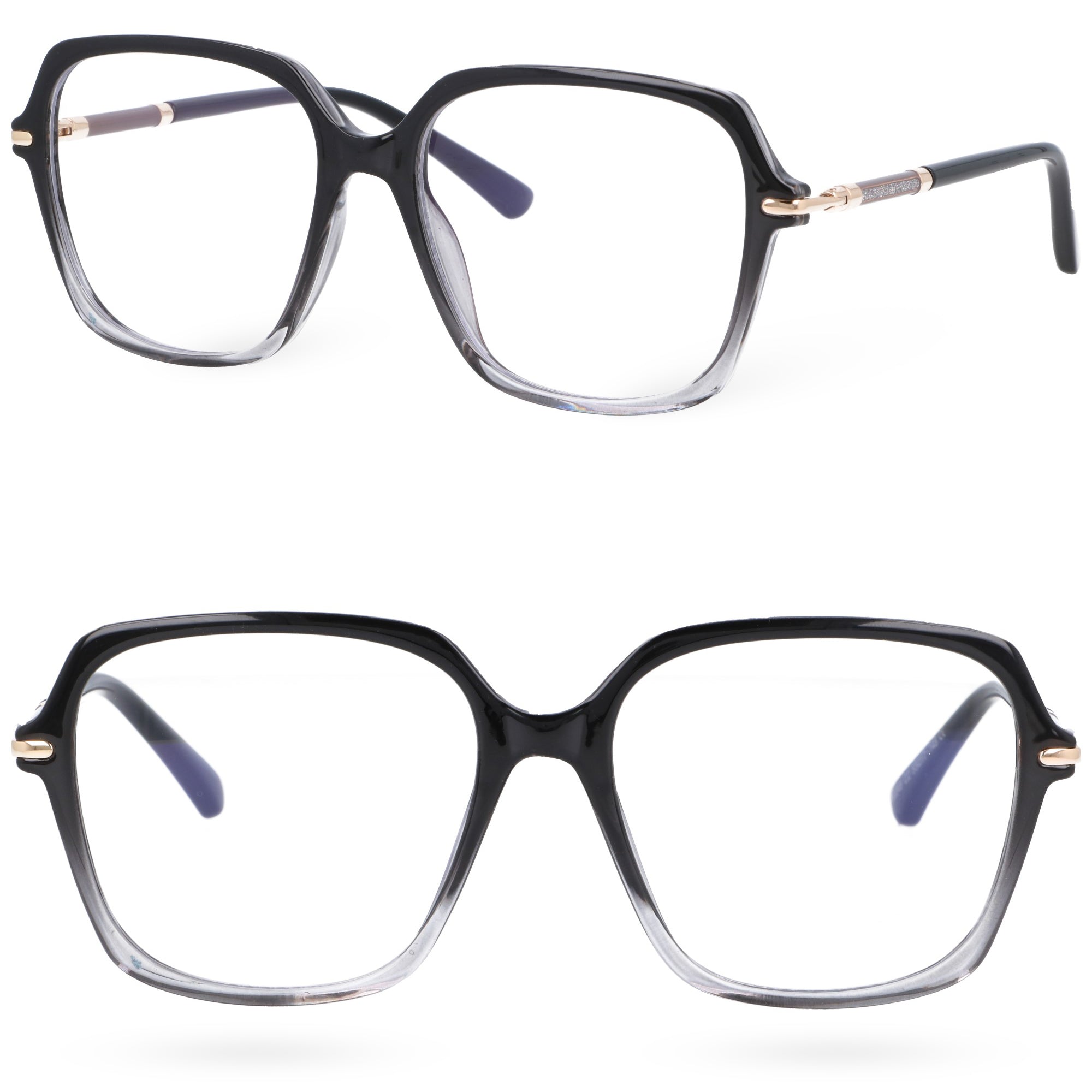 LUNA szare damskie okulary zerówki oversize MORAMO