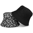 LV 1854 czarny dwustronny bawełniany kapelusz unisex MORAMO