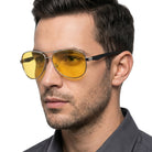 NIGHT PILOT SILVER męskie okulary pilotki dla kierowców MORAMO