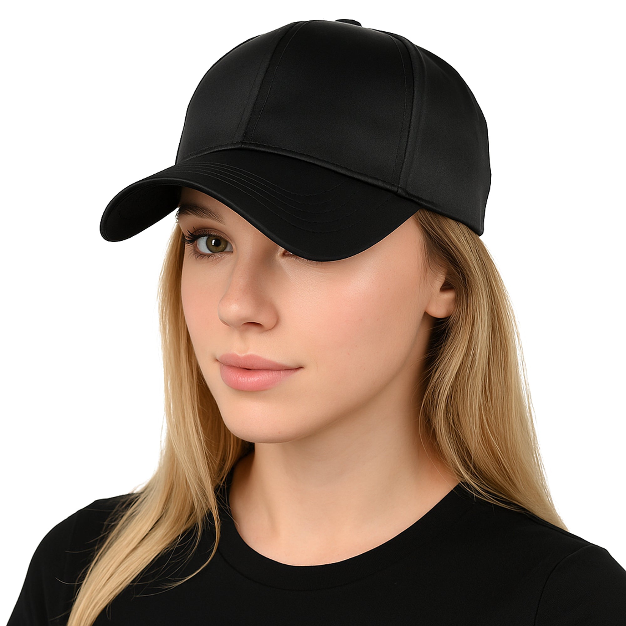 ONYX czarna satynowa czapka z daszkiem unisex MORAMO