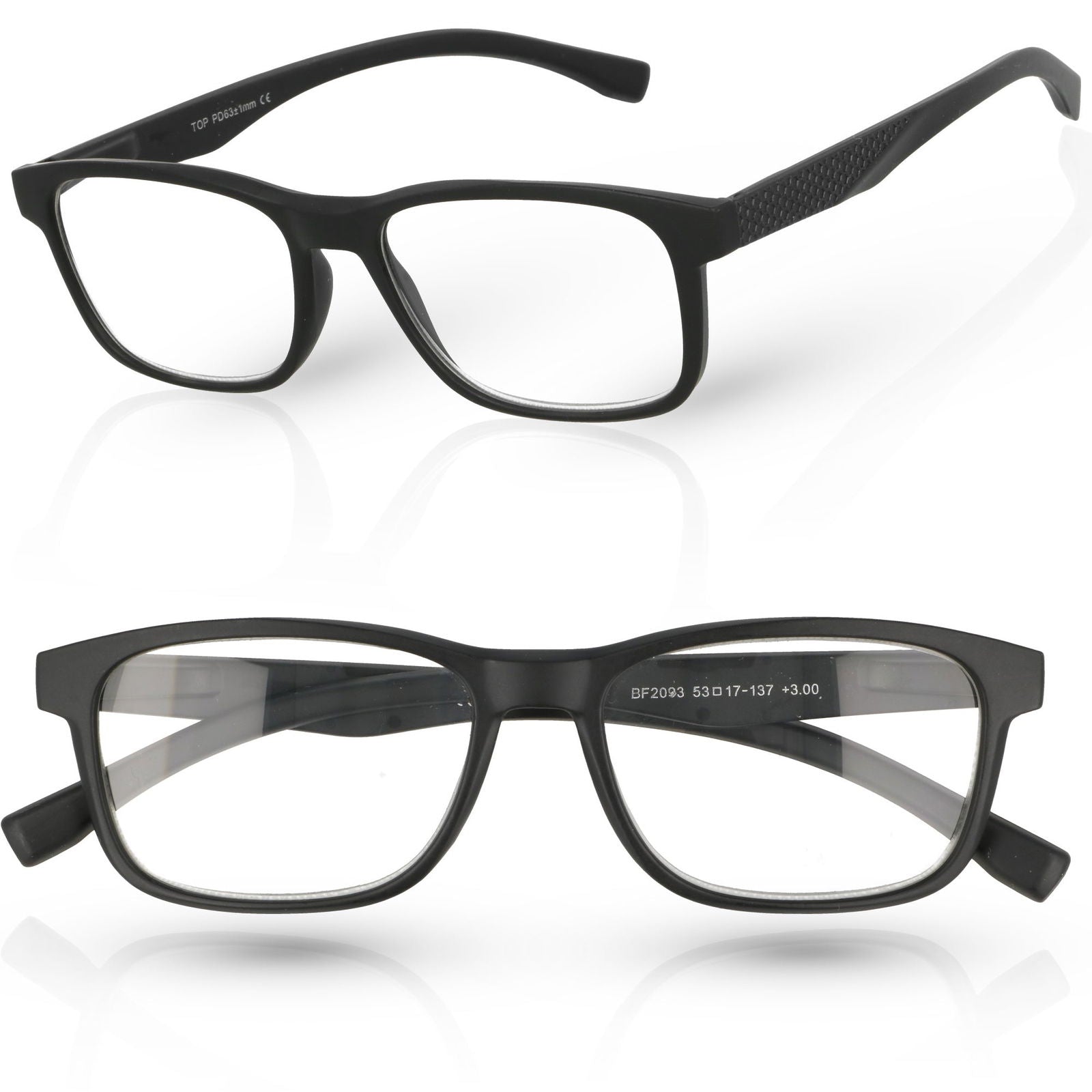 OPTIPLUS czarne okulary korekcyjne do czytania MORAMO