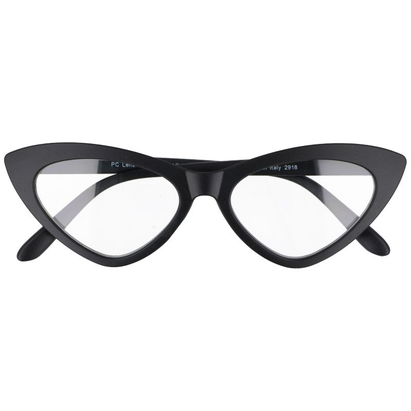 POLYT MAT czarne damskie okulary kocie zerówki MORAMO