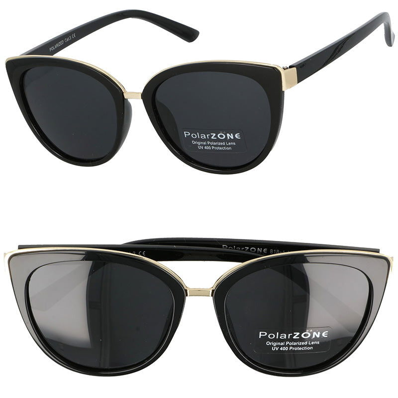 RETA czarne damskie okulary polaryzacyjne kocie oczy MORAMO