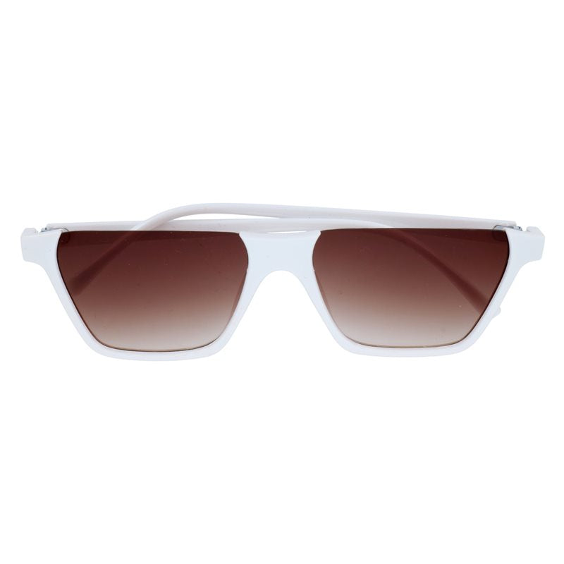 ROCHO białe prostokątne okulary przeciwsłoneczne unisex MORAMO