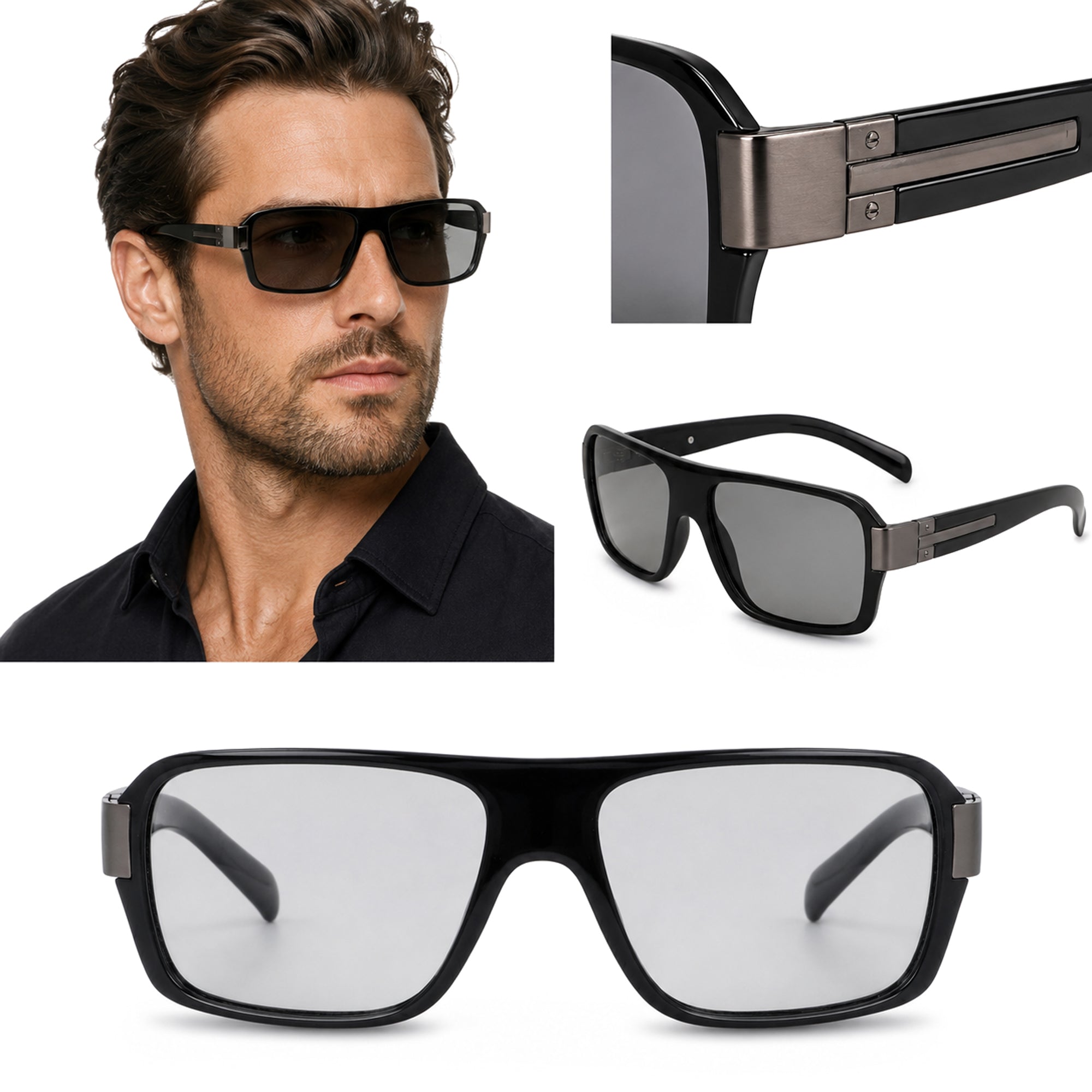 SHADOW ADAPT ELITE czarne męskie okulary fotochromy retro MORAMO