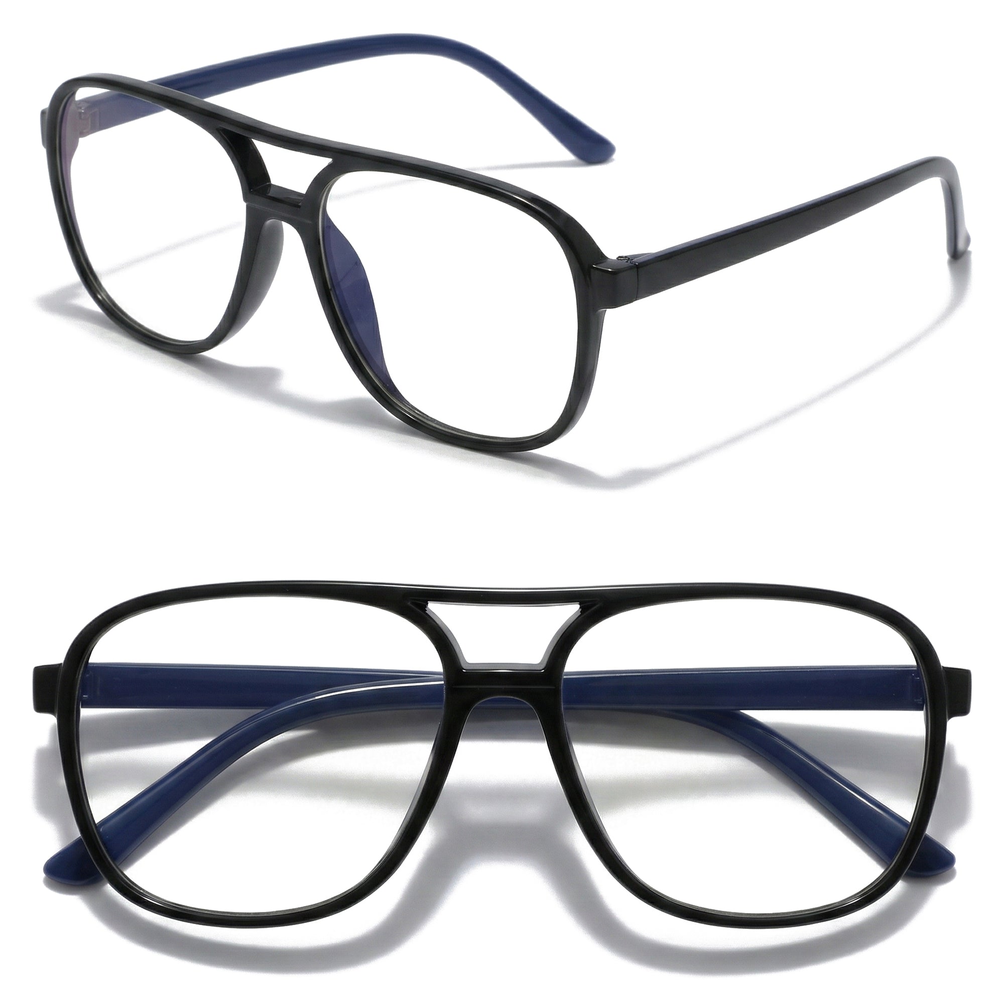SKYLINE AVIATOR BL czarne okulary zerówki blue light MORAMO