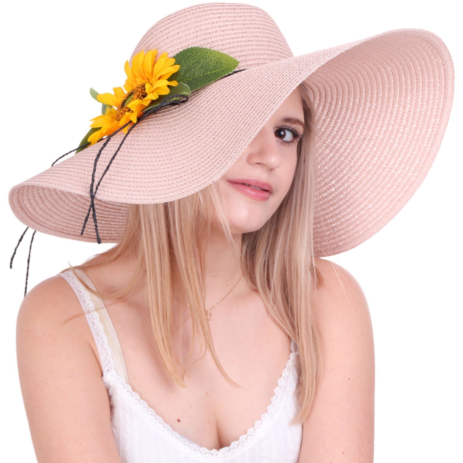 SUNFLOWER PINK duży różowy kapelusz damski 57 MORAMO