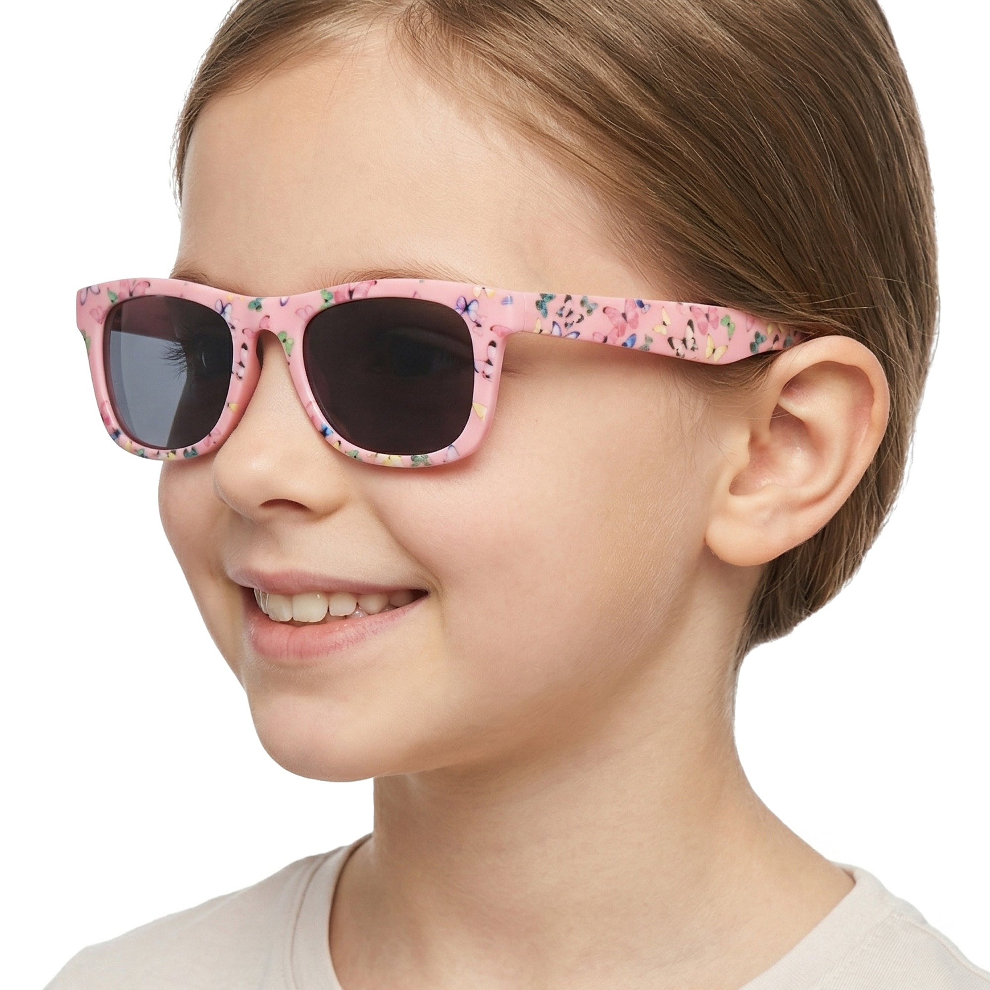 SUNNY SMILE różowe nerdy z polaryzacją dla dziewczynki MORAMO