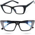 TARA CATS damskie czarne okulary zerówki kocie oczy MORAMO