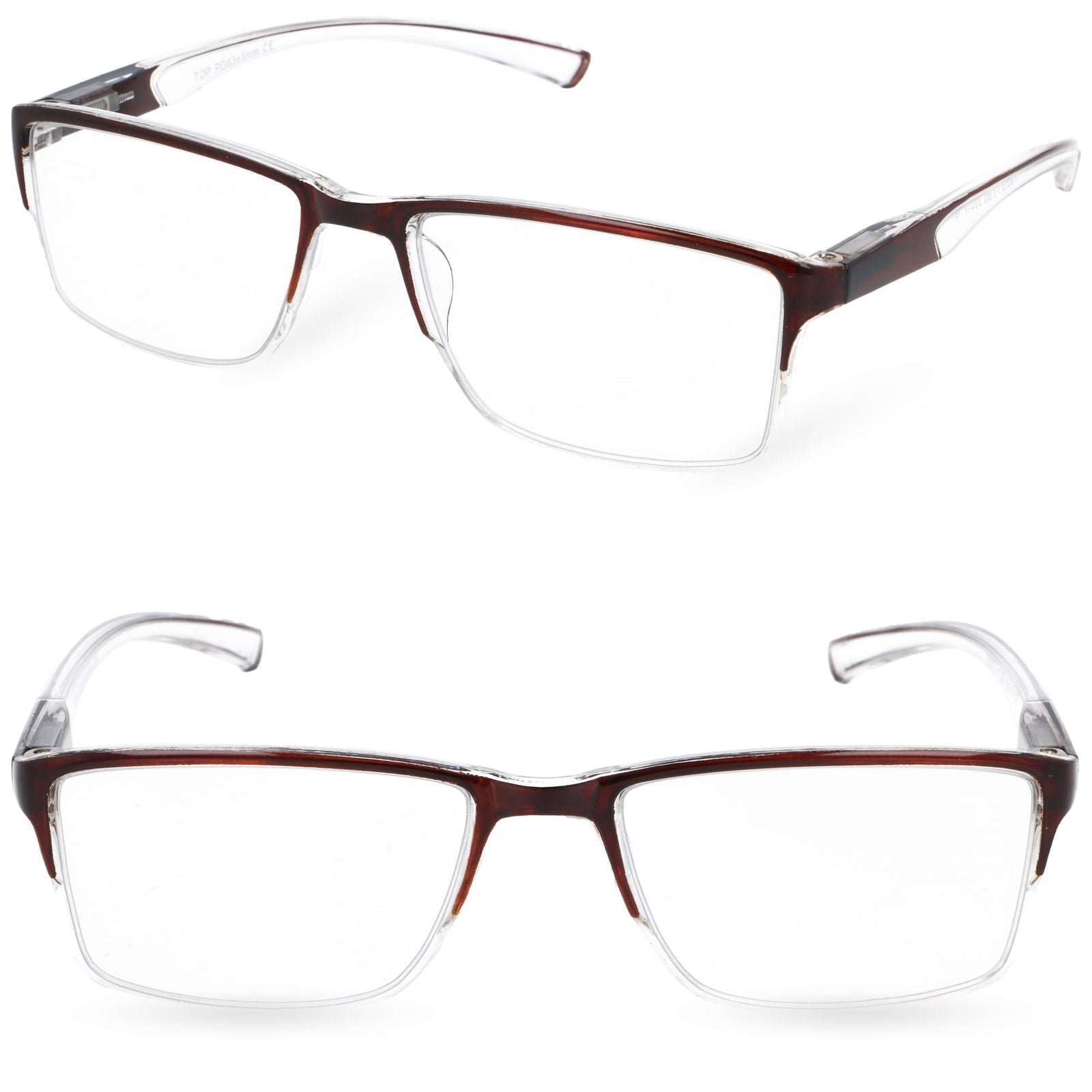 VERSULA brązowe prostokątne okulary korekcyjne unisex MORAMO