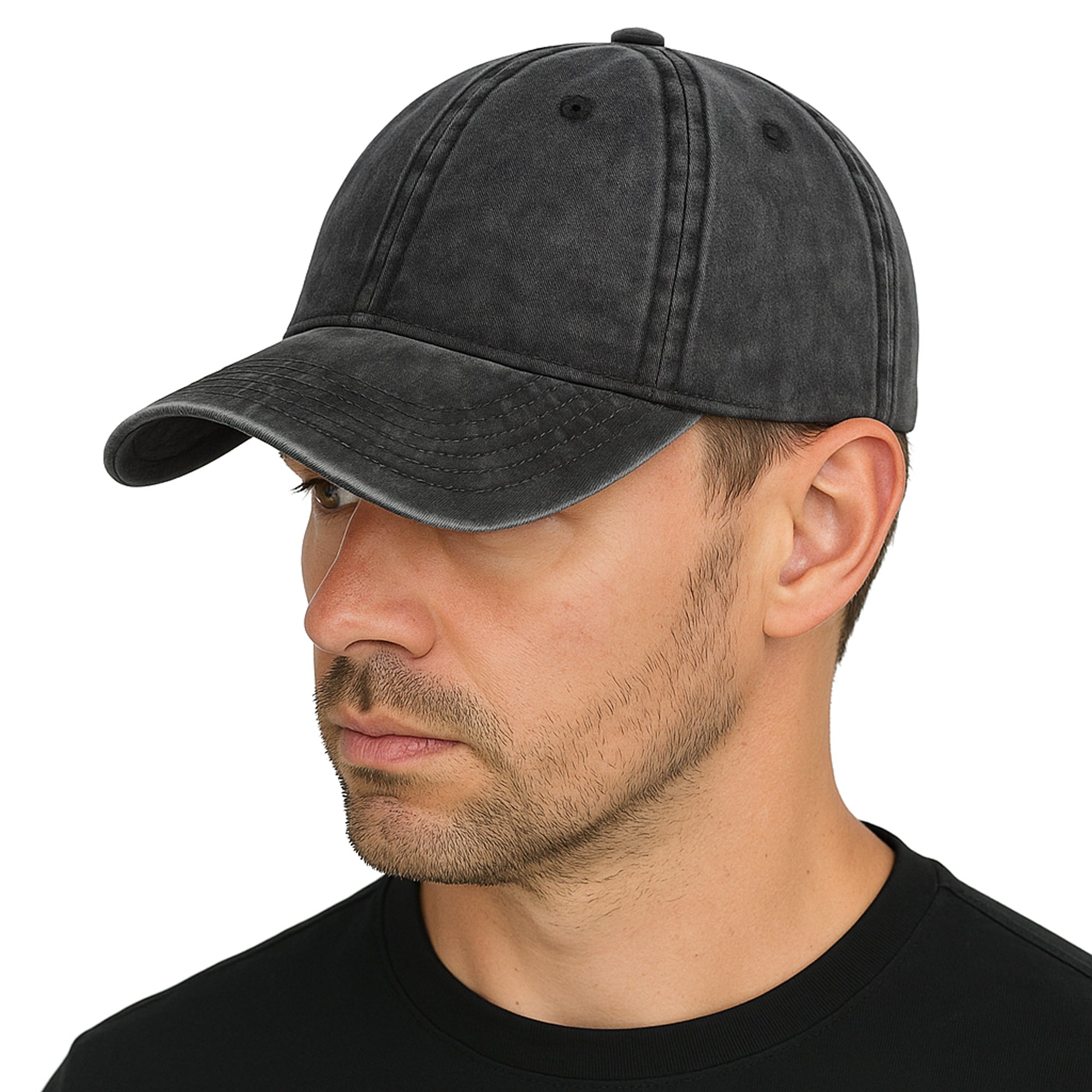 VINTAGE PEAK czarna bawełniana czapka z daszkiem unisex MORAMO