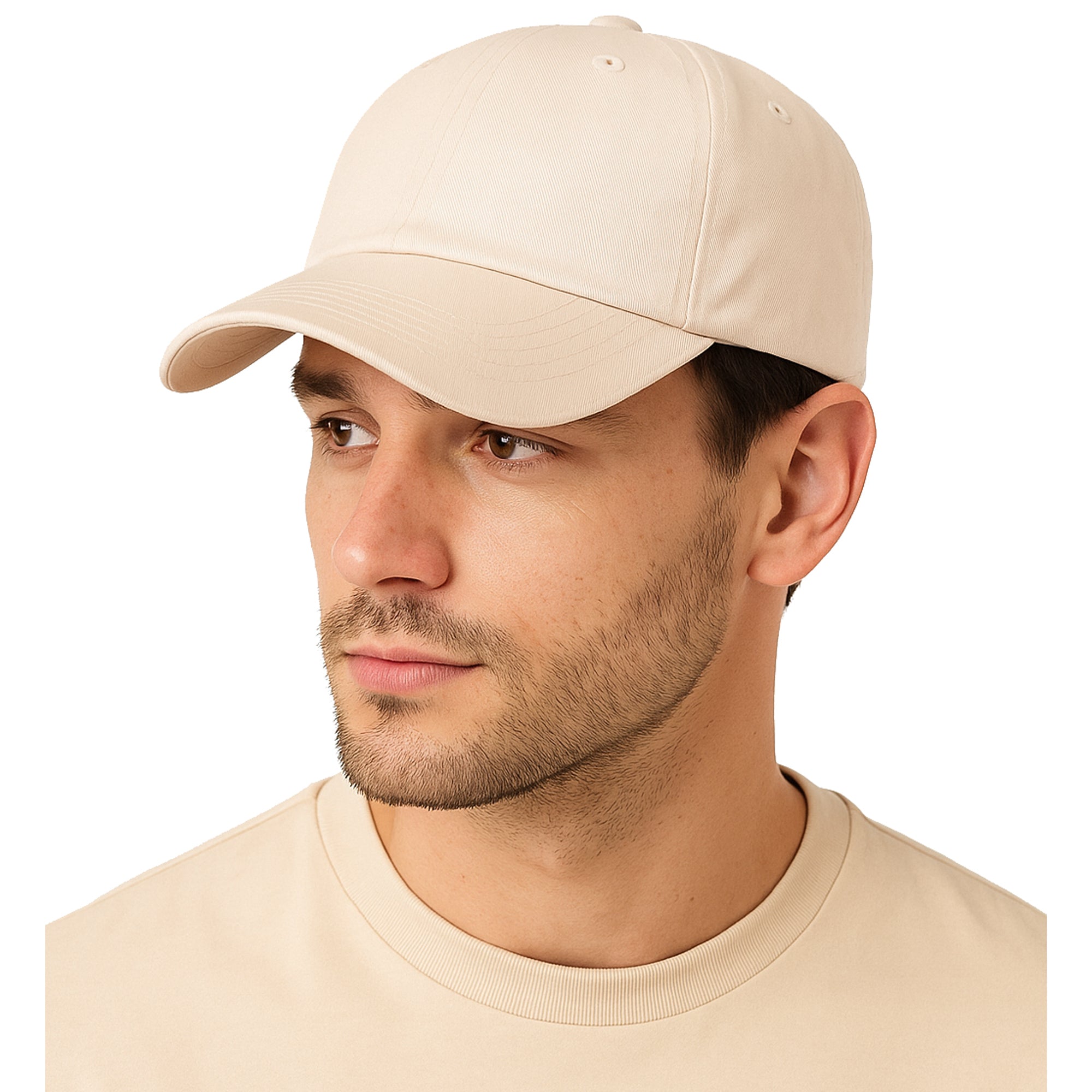 VINTAGE PEAK jasnobeżowa bawełniana czapka z daszkiem MORAMO