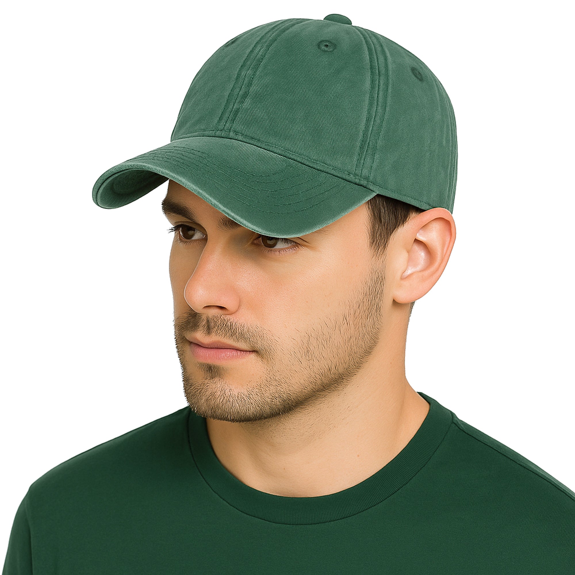 VINTAGE zielona bawełniana czapka z daszkiem unisex MORAMO