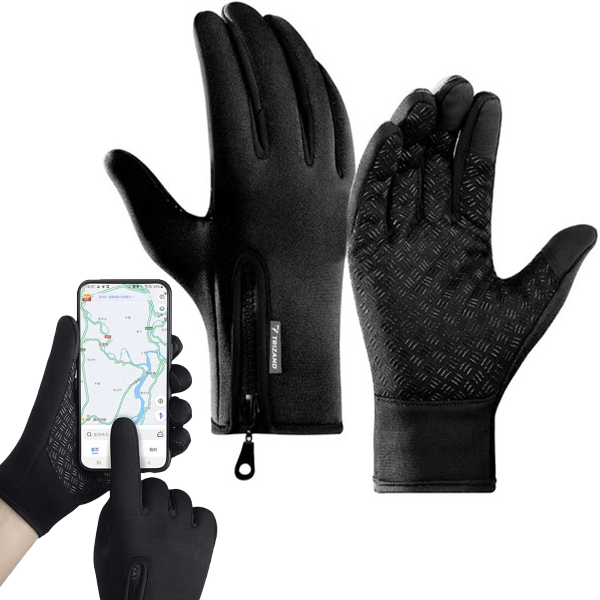 WINDGUARD TOUCH czarne rękawiczki dotykowe na rower MORAMO